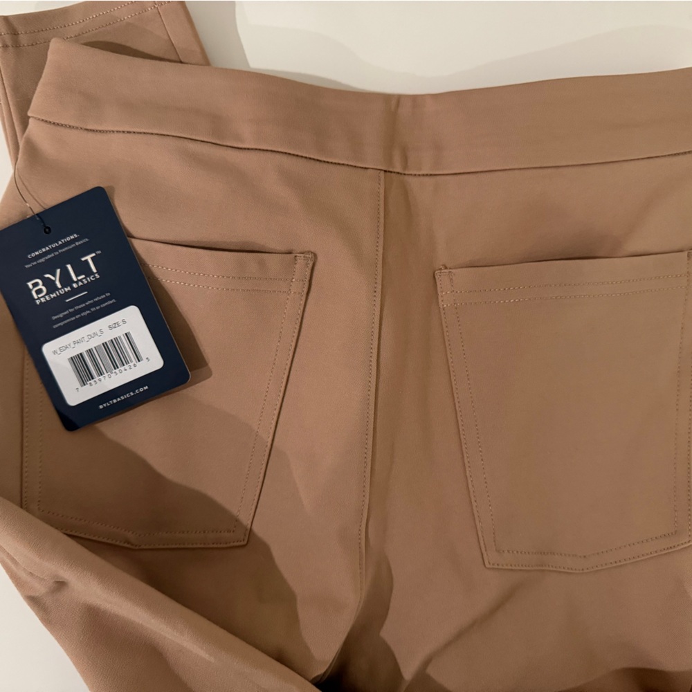 BYLT Basics Women's Ankle & Cropped Pants in Light Brown